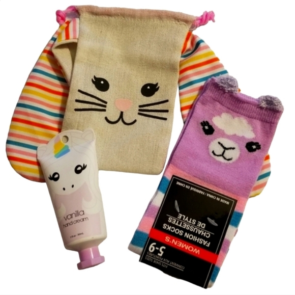 Target Other - NEW Vanilla Lotion, Sock & Gift Bag Bundle
